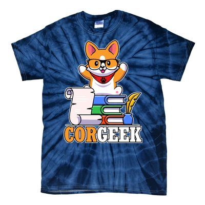 CORGEEK Cute Educated Corgi Tie-Dye T-Shirt