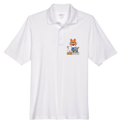 CORGEEK Cute Educated Corgi Men's Origin Performance Pique Polo