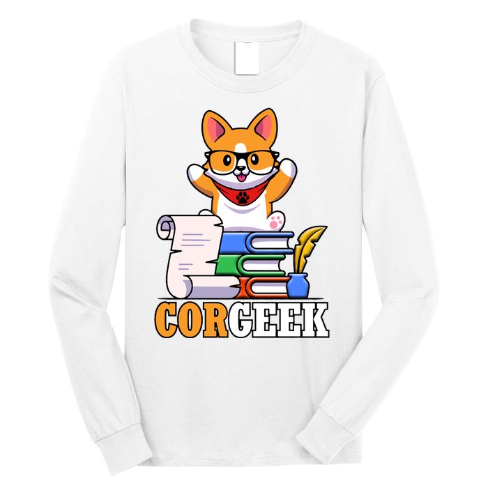 CORGEEK Cute Educated Corgi Long Sleeve Shirt