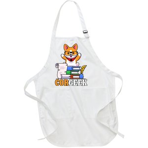 CORGEEK Cute Educated Corgi Full-Length Apron With Pockets