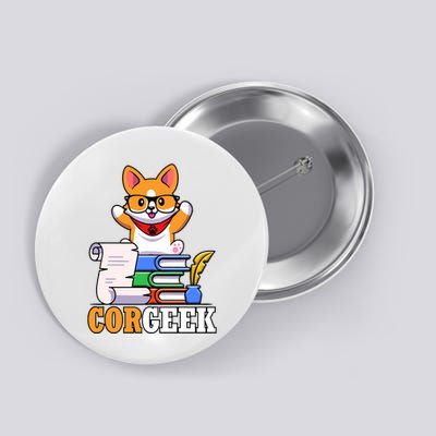 CORGEEK Cute Educated Corgi Button