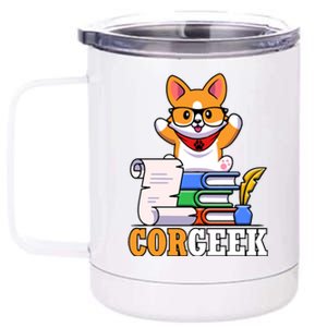 CORGEEK Cute Educated Corgi 12 oz Stainless Steel Tumbler Cup