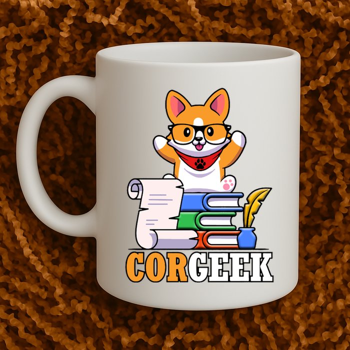 CORGEEK Cute Educated Corgi Mug
