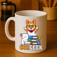 CORGEEK Cute Educated Corgi Mug