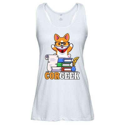 CORGEEK Cute Educated Corgi Ladies Essential Flowy Tank