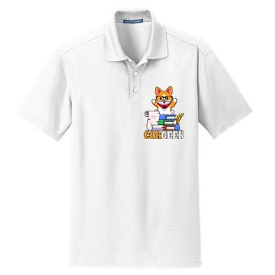 CORGEEK Cute Educated Corgi Dry Zone Grid Polo