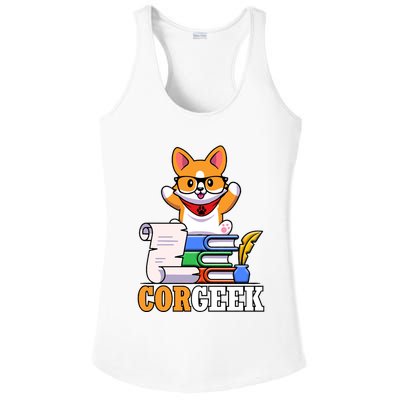 CORGEEK Cute Educated Corgi Ladies PosiCharge Competitor Racerback Tank