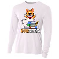 CORGEEK Cute Educated Corgi Cooling Performance Long Sleeve Crew