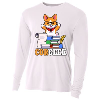 CORGEEK Cute Educated Corgi Cooling Performance Long Sleeve Crew