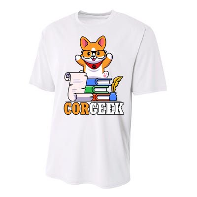 CORGEEK Cute Educated Corgi Performance Sprint T-Shirt