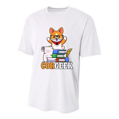 CORGEEK Cute Educated Corgi Youth Performance Sprint T-Shirt