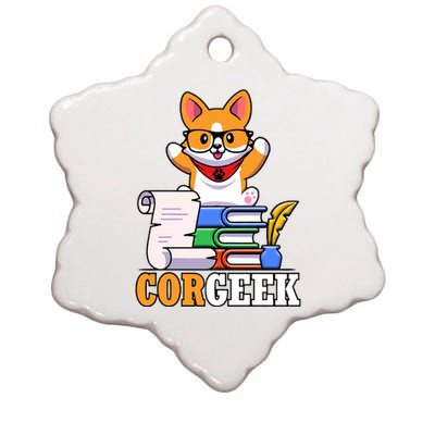 CORGEEK Cute Educated Corgi Ceramic Star Ornament