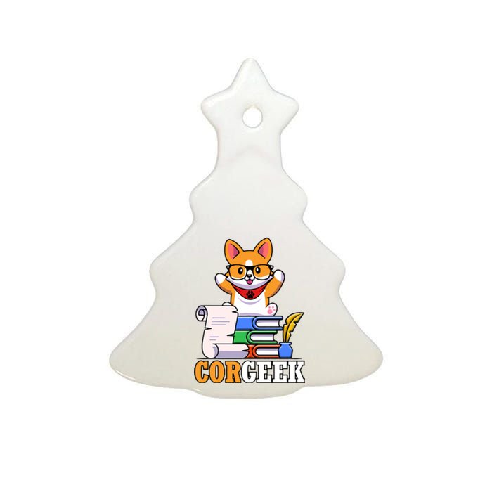 CORGEEK Cute Educated Corgi Ceramic Tree Ornament