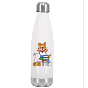 CORGEEK Cute Educated Corgi Stainless Steel Insulated Water Bottle