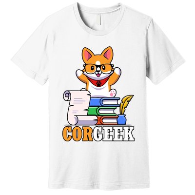 CORGEEK Cute Educated Corgi Premium T-Shirt