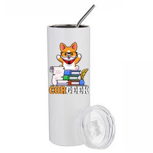 CORGEEK Cute Educated Corgi Stainless Steel Tumbler