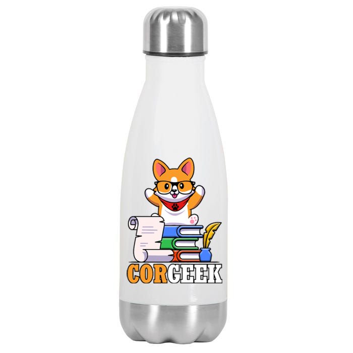 CORGEEK Cute Educated Corgi Stainless Steel Insulated Water Bottle