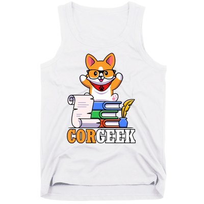 CORGEEK Cute Educated Corgi Tank Top