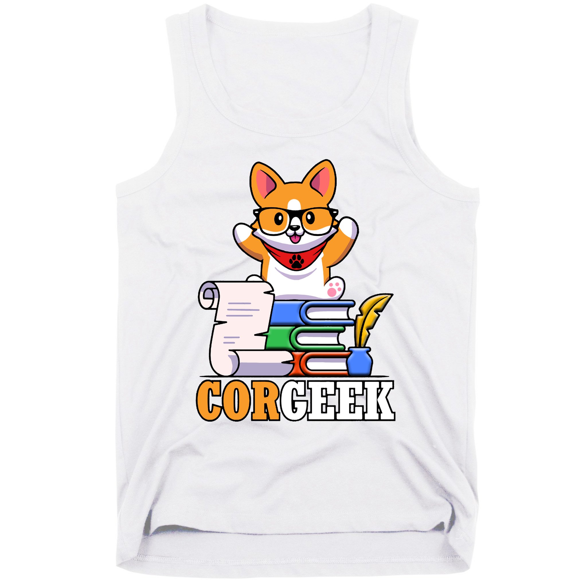 CORGEEK Cute Educated Corgi Tank Top