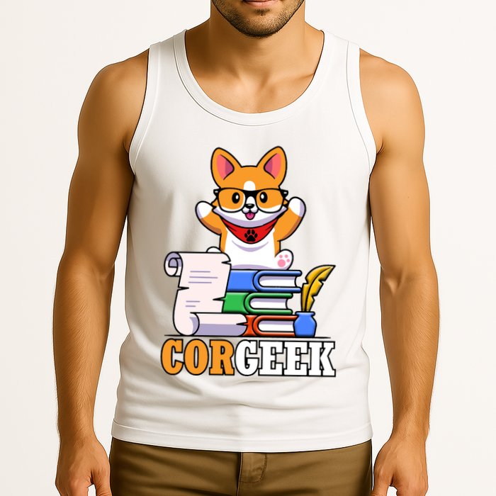 CORGEEK Cute Educated Corgi Tank Top
