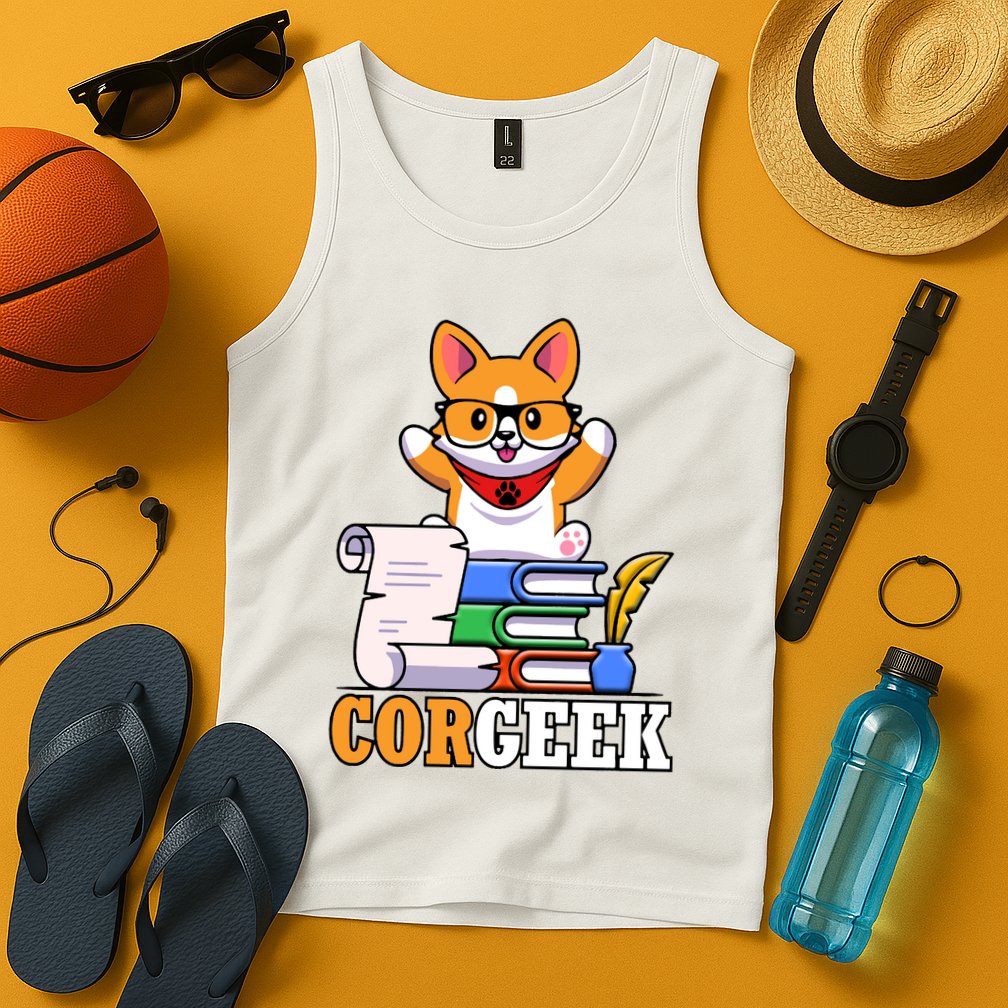 CORGEEK Cute Educated Corgi Tank Top