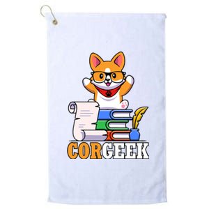 CORGEEK Cute Educated Corgi Platinum Collection Golf Towel