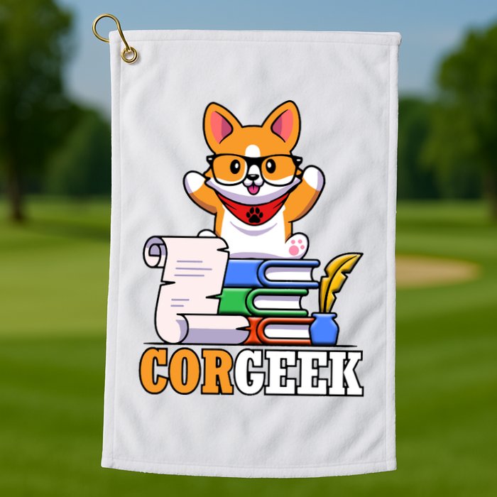 CORGEEK Cute Educated Corgi Golf Towel