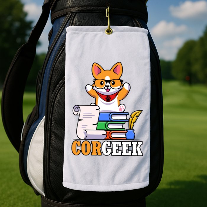 CORGEEK Cute Educated Corgi Golf Towel