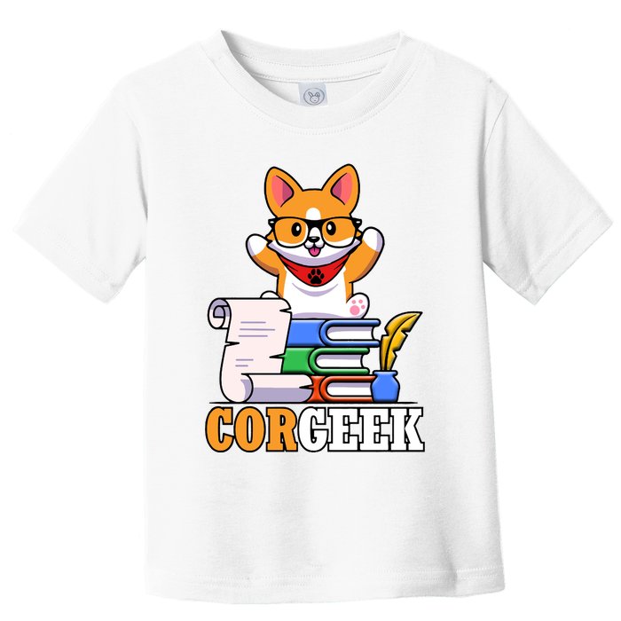 CORGEEK Cute Educated Corgi Toddler T-Shirt