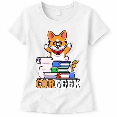 CORGEEK Cute Educated Corgi Womens T-Shirt