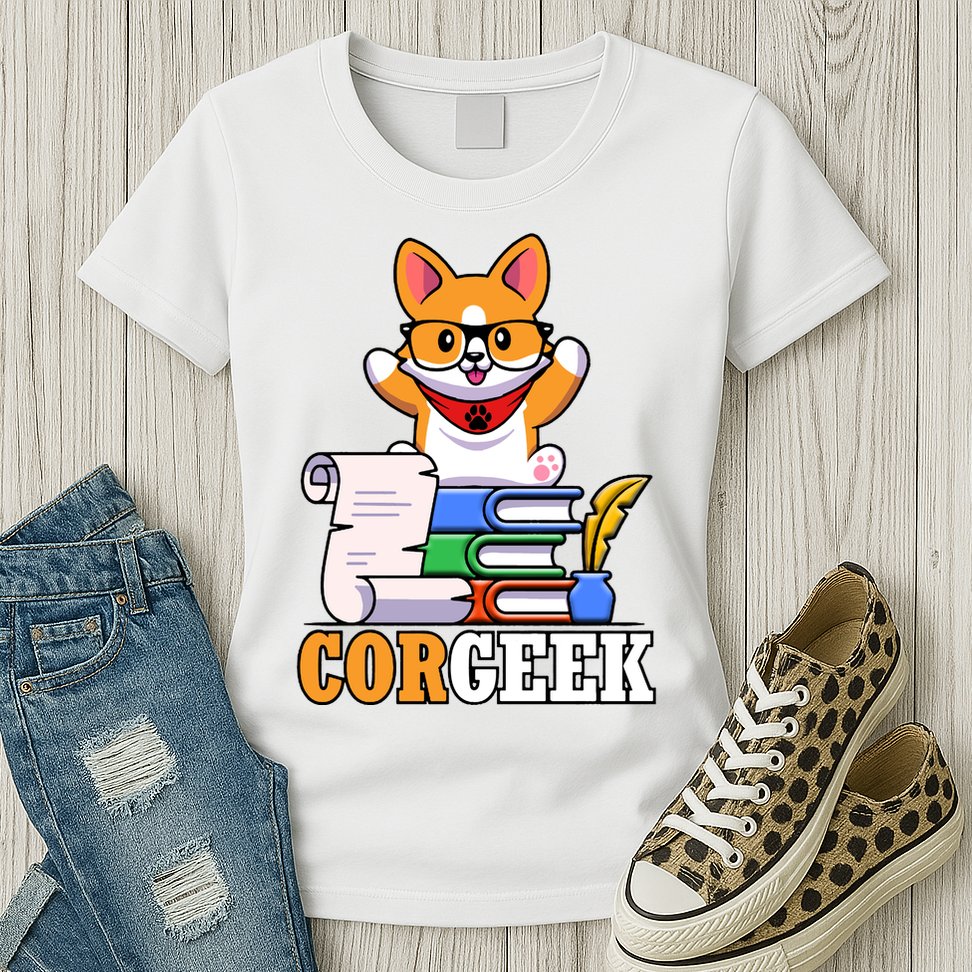 CORGEEK Cute Educated Corgi Womens T-Shirt