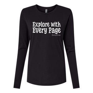 Curly Crow Every Page Womens Cotton Relaxed Long Sleeve T-Shirt