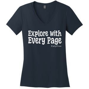 Curly Crow Every Page Women's V-Neck T-Shirt