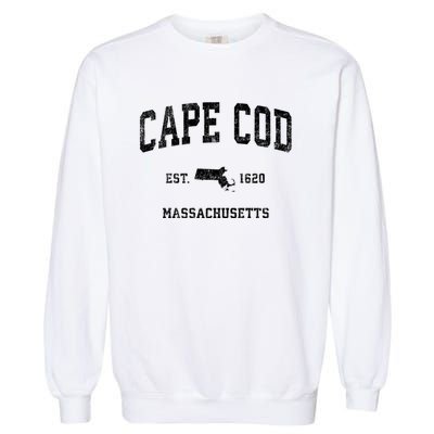 Cape Cod Est 1620 Massachusetts Ma Vintage Established Sports Design Garment-Dyed Sweatshirt