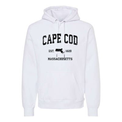 Cape Cod Est 1620 Massachusetts Ma Vintage Established Sports Design Premium Hoodie