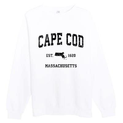 Cape Cod Est 1620 Massachusetts Ma Vintage Established Sports Design Premium Crewneck Sweatshirt