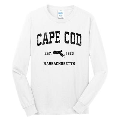 Cape Cod Est 1620 Massachusetts Ma Vintage Established Sports Design Tall Long Sleeve T-Shirt