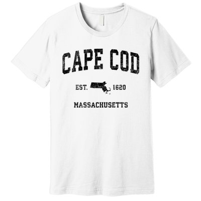 Cape Cod Est 1620 Massachusetts Ma Vintage Established Sports Design Premium T-Shirt