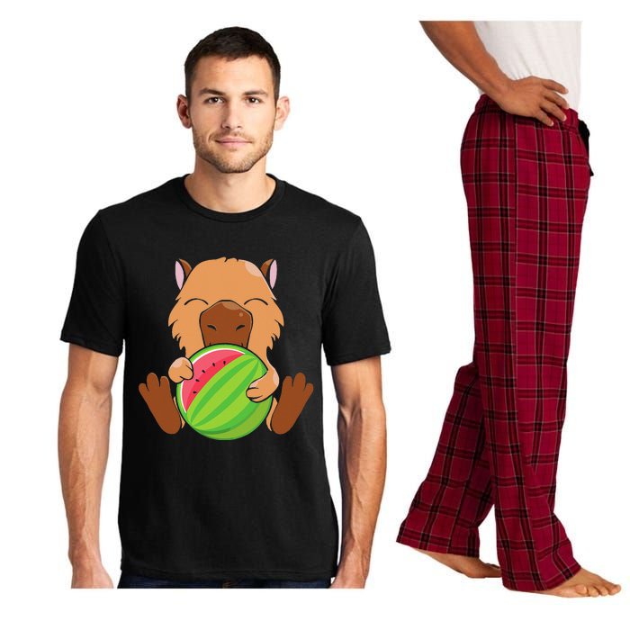 Capybara Cute Eating Watermelon Capybara Pajama Set