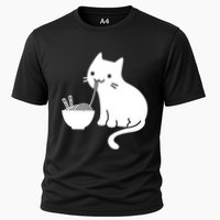 Cute Cat Eating Ramen Cooling Performance Crew T-Shirt