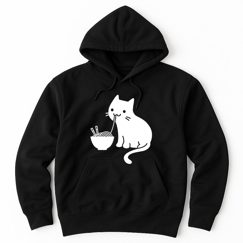 Cute Cat Eating Ramen Hoodie