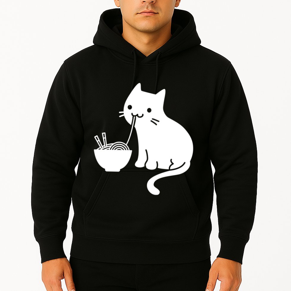 Cute Cat Eating Ramen Hoodie