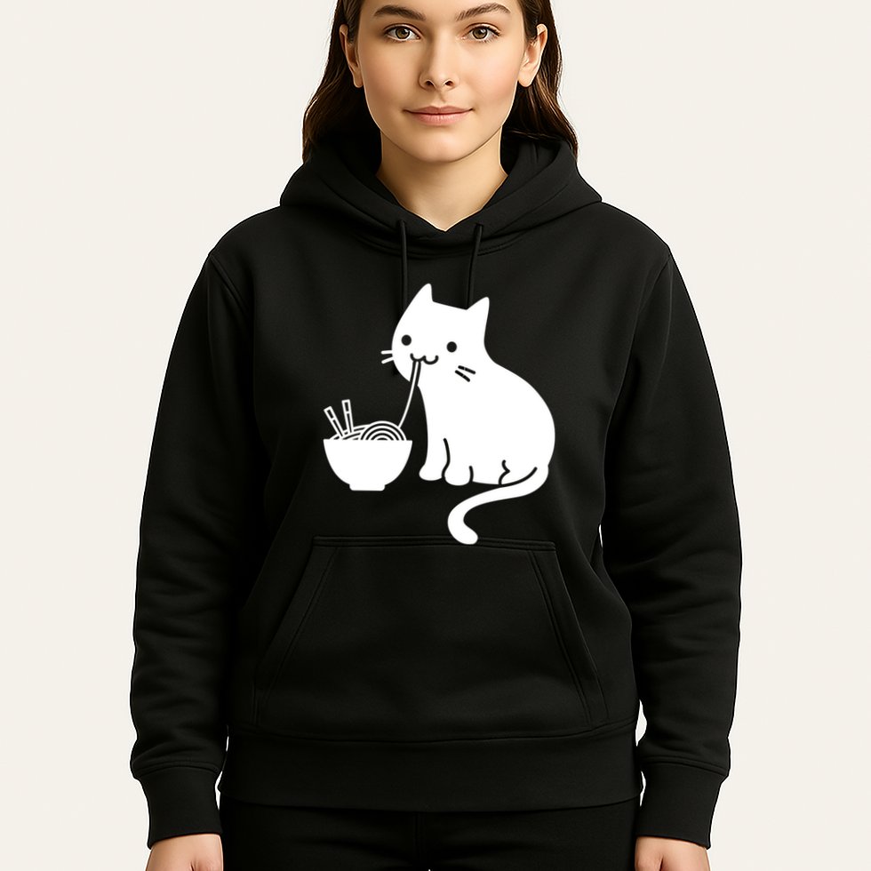 Cute Cat Eating Ramen Hoodie