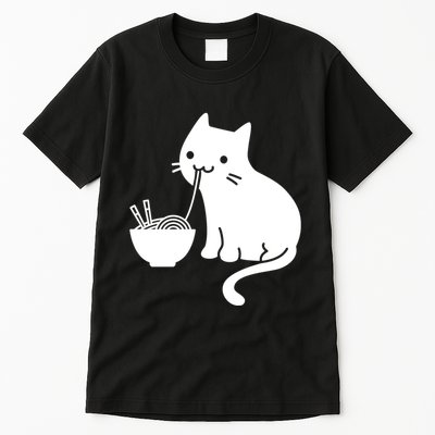 Cute Cat Eating Ramen Tall T-Shirt