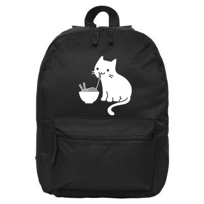 Cute Cat Eating Ramen 16 in Basic Backpack