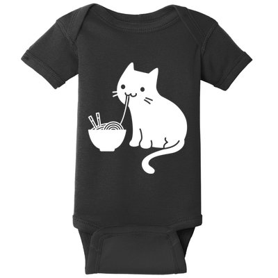 Cute Cat Eating Ramen Baby Bodysuit