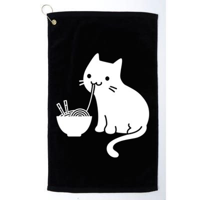 Cute Cat Eating Ramen Golf Towel