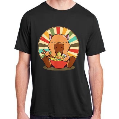 Cute Capybara Eating Ra Funny Animal Anime Manga  Adult ChromaSoft Performance T-Shirt