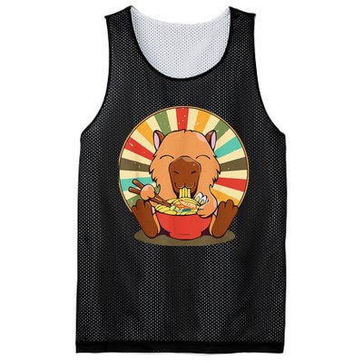 Cute Capybara Eating Ra Funny Animal Anime Manga  Mesh Reversible Basketball Jersey Tank