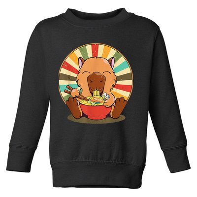 Cute Capybara Eating Ra Funny Animal Anime Manga  Toddler Sweatshirt